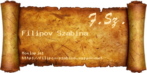 Filipov Szabina névjegykártya